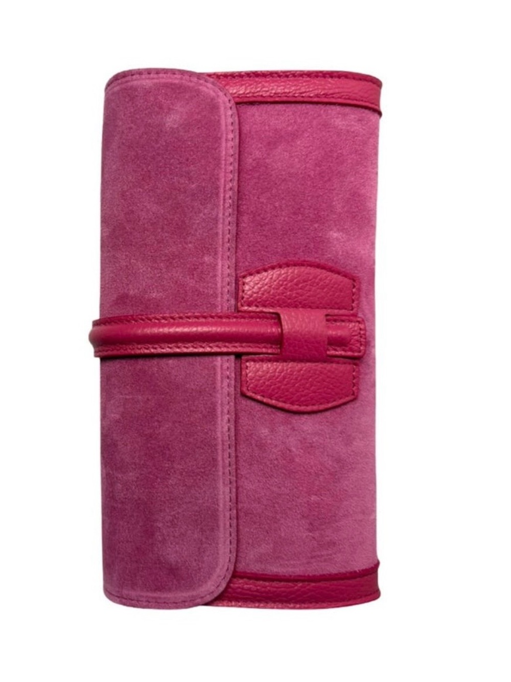 Italian Bellini Leather and Suede clutch Bag w/Cross Body Strap